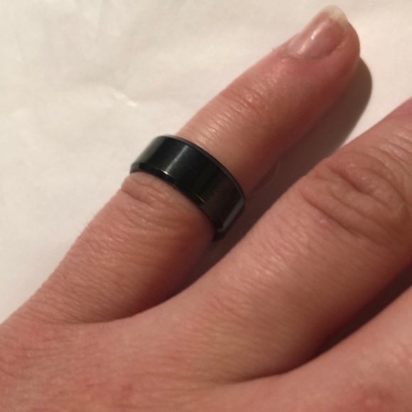 8mm Fashion Stainless Steel Titanium Band Ring - Picture 2 of 3